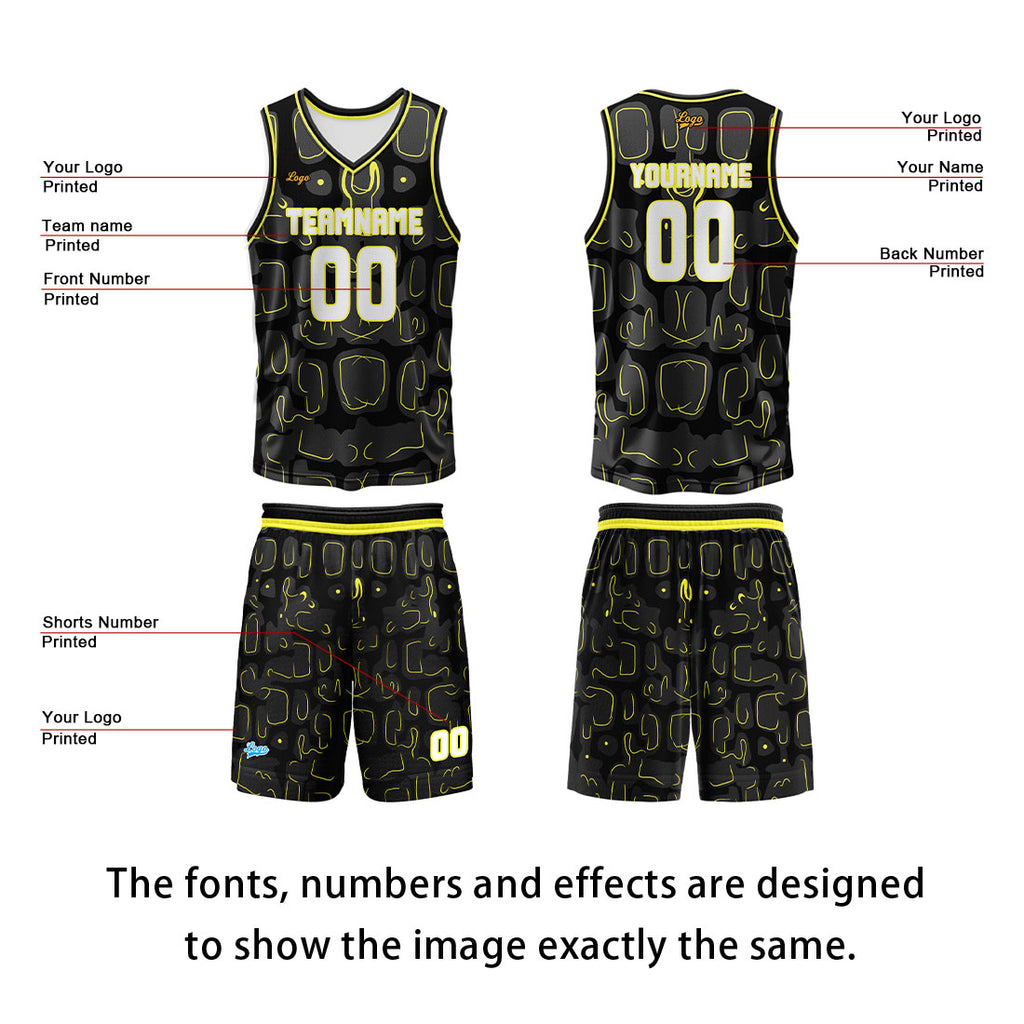Custom Lemon Yellow Basketball Jersey Uniform Suit Printed Your Logo Name Number enthsush