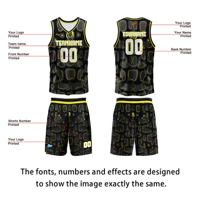Custom Lemon Yellow Basketball Jersey Uniform Suit Printed Your Logo Name Number enthsush