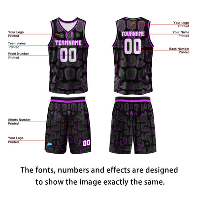 Custom Purple Basketball Jersey Uniform Suit Printed Your Logo Name Number enthsush