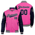 Custom Varsity Jacket Letterman jacket for Men, Women and Youth Pink Navy enthsush