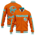 Custom Varsity Jacket Letterman jacket for Men, Women and Youth Orange Teal enthsush