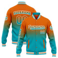 Custom Varsity Jacket Letterman jacket for Men, Women and Youth Orange Teal Gradient enthsush