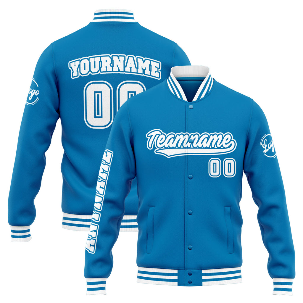 Custom Varsity Jacket Letterman jacket for Men, Women and Youth Blue enthsush