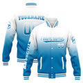 Custom Varsity Jacket Letterman jacket for Men, Women and Youth White Blue Gradient enthsush