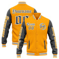Custom Varsity Jacket Letterman jacket for Men, Women and Youth Yellow Grey enthsush
