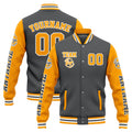 Custom Varsity Jacket Letterman jacket for Men, Women and Youth Grey Yellow enthsush