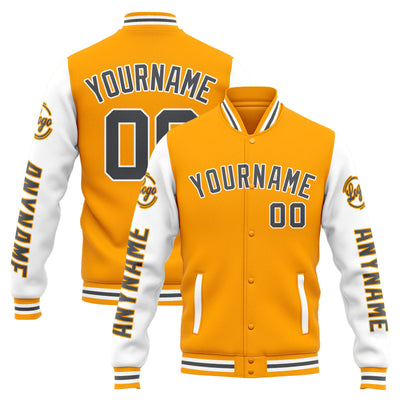 Custom Varsity Jacket Letterman jacket for Men, Women and Youth Yellow White enthsush