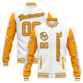 Custom Varsity Jacket Letterman jacket for Men, Women and Youth White Yellow enthsush