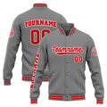 Custom Varsity Jacket Letterman jacket for Men, Women and Youth Grey Red enthsush