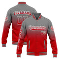 Custom Varsity Jacket Letterman jacket for Men, Women and Youth Grey Red Gradient enthsush