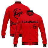 Custom Varsity Jacket Letterman jacket for Men, Women and Youth Red Black