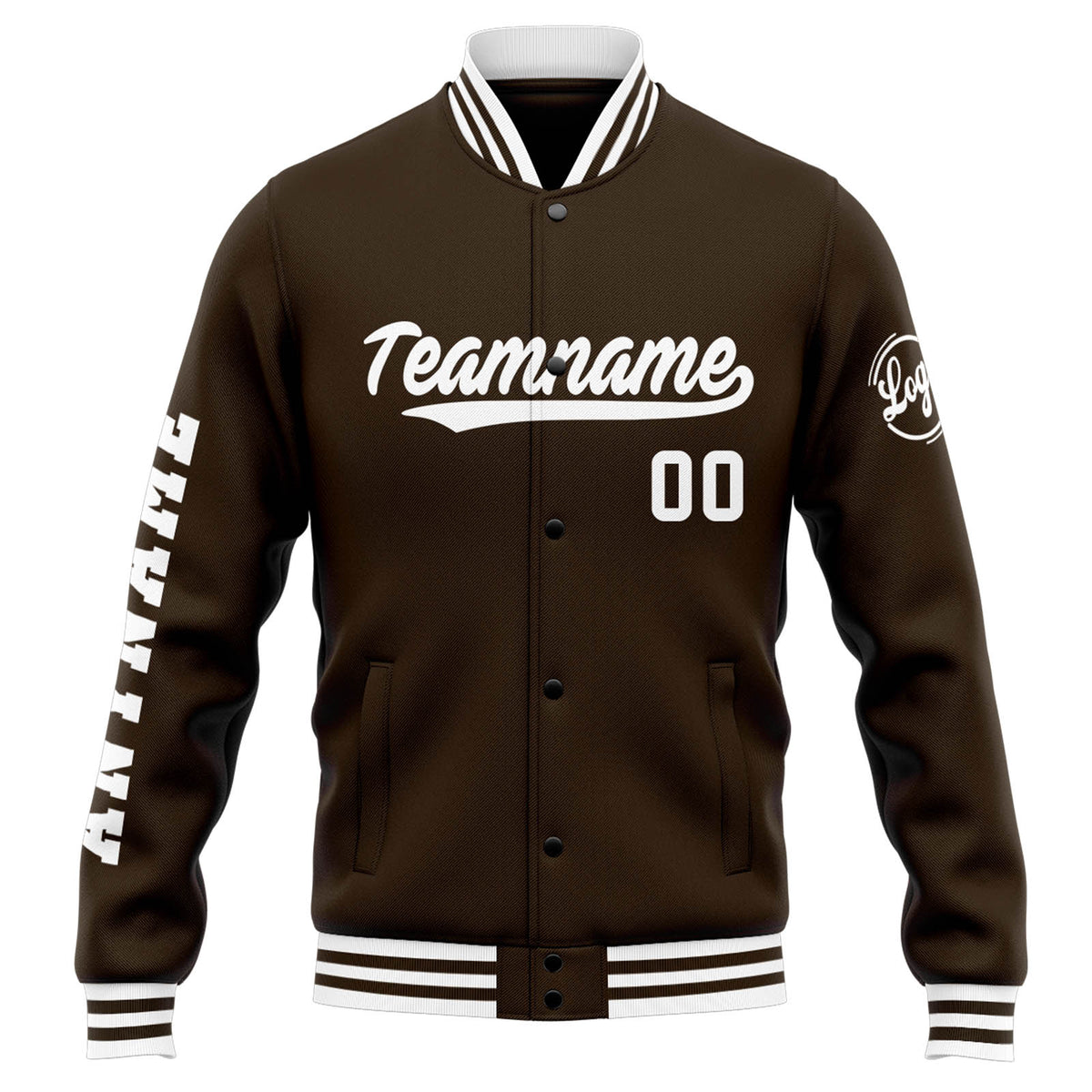 Custom Varsity Jacket Letterman jacket for Men, Women and Youth Brown White enthsush