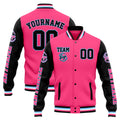 Custom Varsity Jacket Letterman jacket for Men, Women and Youth Pink Black enthsush