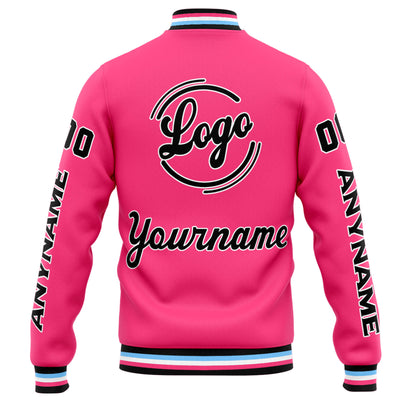 Custom Varsity Jacket Letterman jacket for Men, Women and Youth Pink Black enthsush