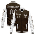 Custom Varsity Jacket Letterman jacket for Men, Women and Youth Brown White enthsush