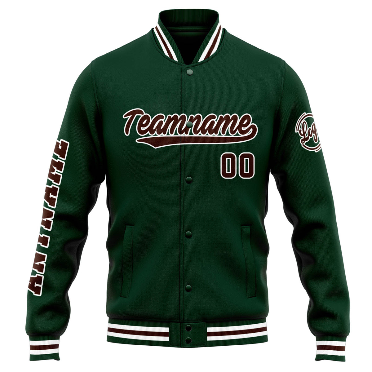 Custom Varsity Jacket Letterman jacket for Men, Women and Youth Green Brown enthsush
