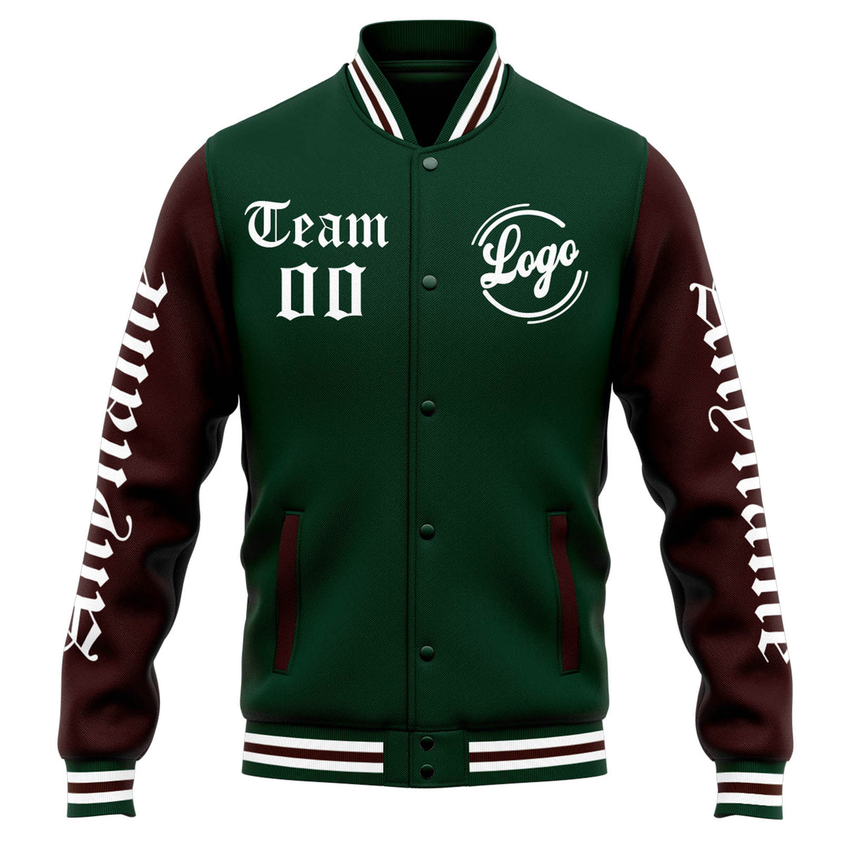 Custom Varsity Jacket Letterman jacket for Men, Women and Youth Green Brown enthsush