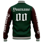 Custom Varsity Jacket Letterman jacket for Men, Women and Youth Green Brown