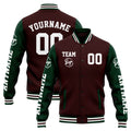Custom Varsity Jacket Letterman jacket for Men, Women and Youth Brown Green enthsush