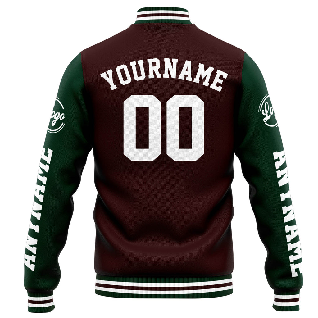 Custom Varsity Jacket Letterman jacket for Men, Women and Youth Brown Green enthsush
