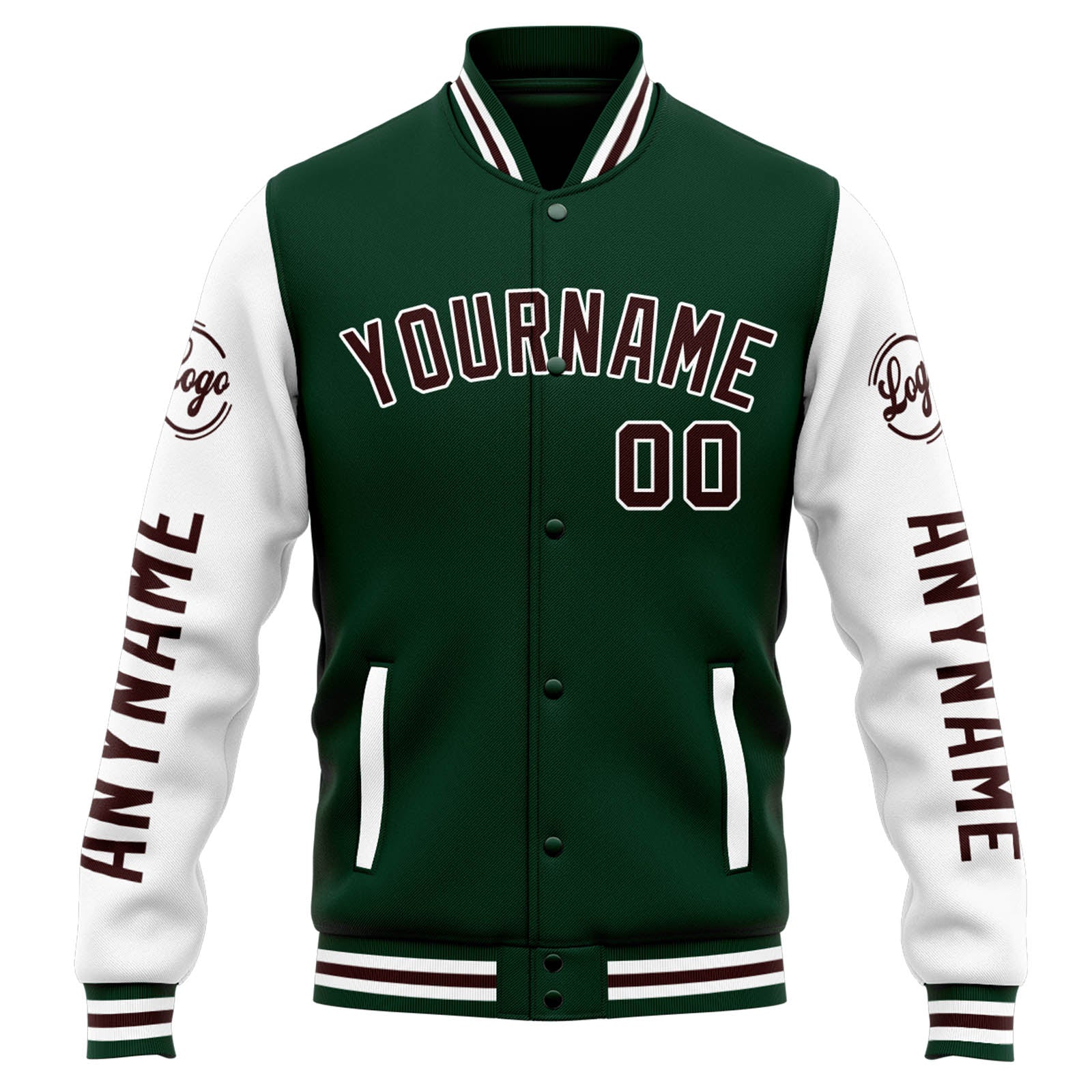 Custom Varsity Jacket Letterman jacket for Men, Women and Youth Green White enthsush