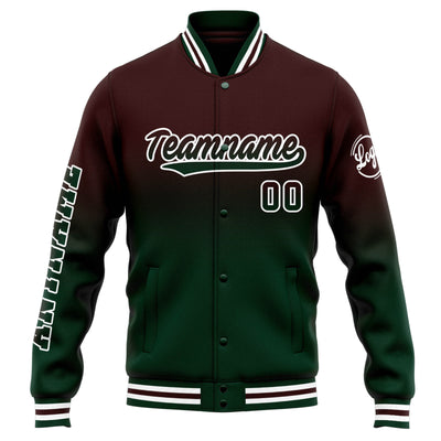 Custom Varsity Jacket Letterman jacket for Men, Women and Youth Brown Green Gradient enthsush