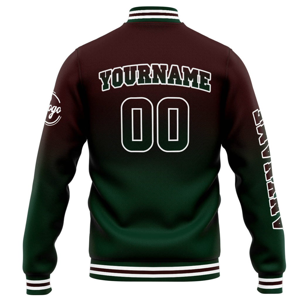 Custom Varsity Jacket Letterman jacket for Men, Women and Youth Brown Green Gradient enthsush