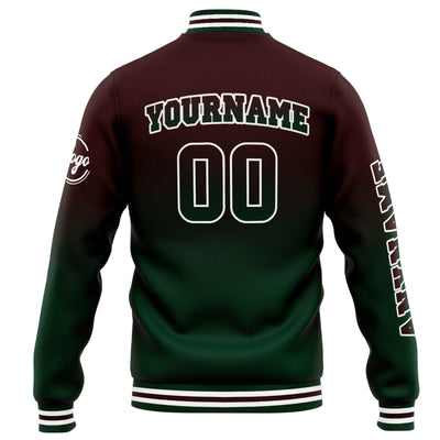 Custom Varsity Jacket Letterman jacket for Men, Women and Youth Brown Green Gradient enthsush