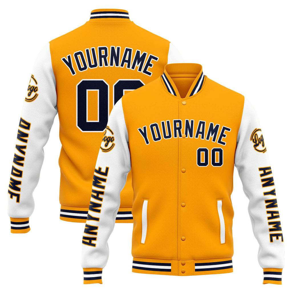 Custom Varsity Jacket Letterman jacket for Men, Women and Youth Orange White enthsush