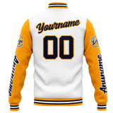 Custom Varsity Jacket Letterman jacket for Men, Women and Youth White Orange Navy