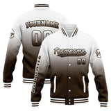 Custom Varsity Jacket Letterman jacket for Men, Women and Youth White Brown Gradient