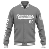 Custom Varsity Jacket Letterman jacket for Men, Women and Youth Grey White