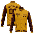 Custom Varsity Jacket Letterman jacket for Men, Women and Youth Gold Burgundy enthsush