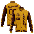 Custom Varsity Jacket Letterman jacket for Men, Women and Youth Gold Burgundy enthsush