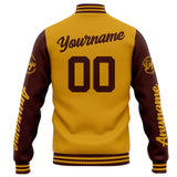 Custom Varsity Jacket Letterman jacket for Men, Women and Youth Gold Burgundy