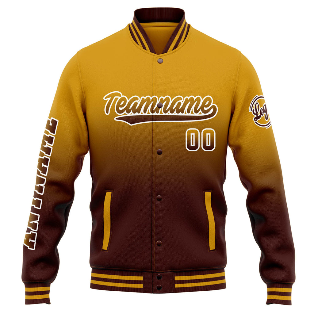 Custom Varsity Jacket Letterman jacket for Men, Women and Youth Gold Burgundy enthsush