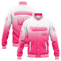 Custom Varsity Jacket Letterman jacket for Men, Women and Youth White Pink Gradient enthsush