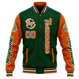 Custom Varsity Jacket Letterman jacket for Men, Women and Youth Drak Green Orange