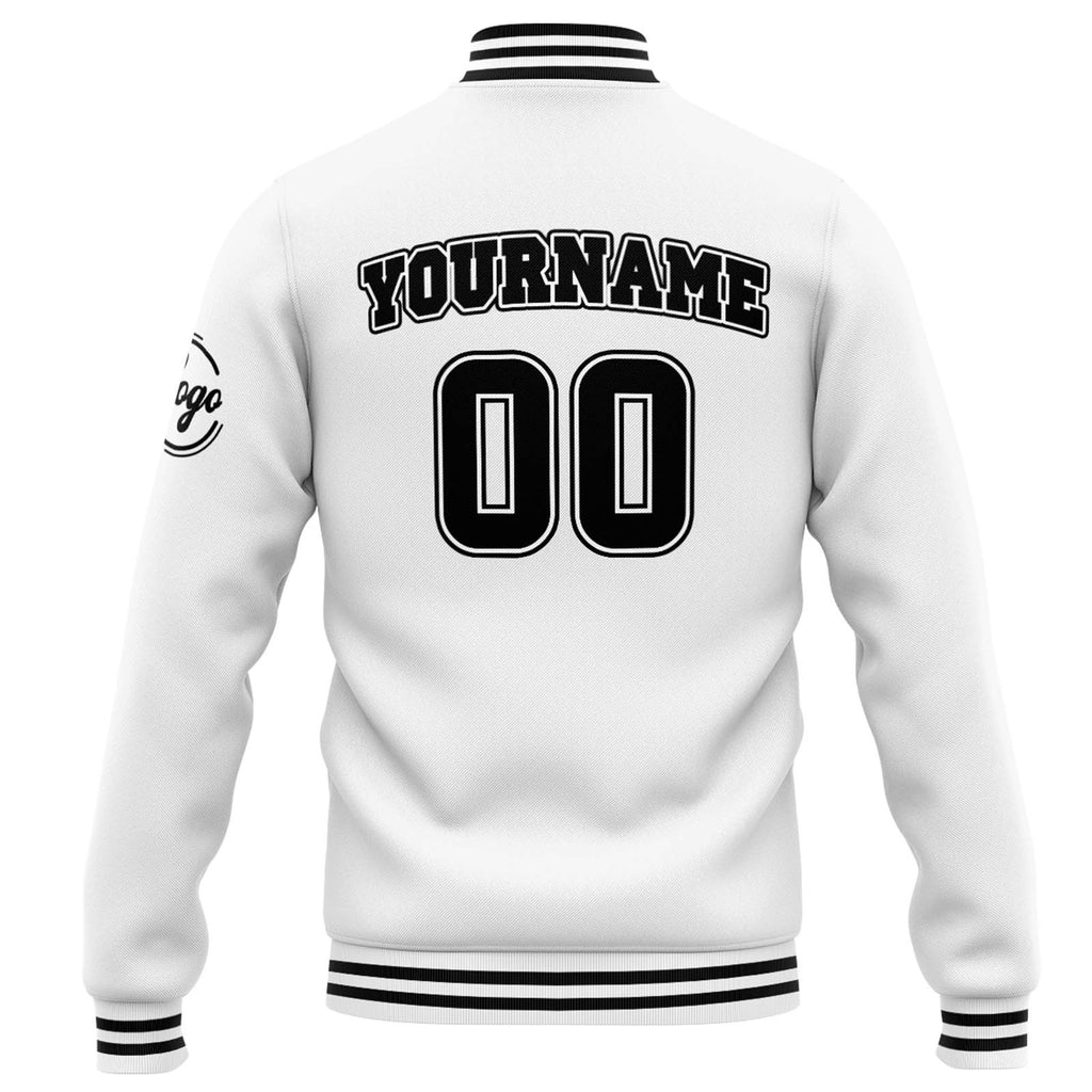 Custom Varsity Jacket Letterman jacket for Men, Women and Youth White Black enthsush