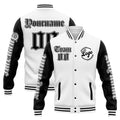 Custom Varsity Jacket Letterman jacket for Men, Women and Youth White Black enthsush