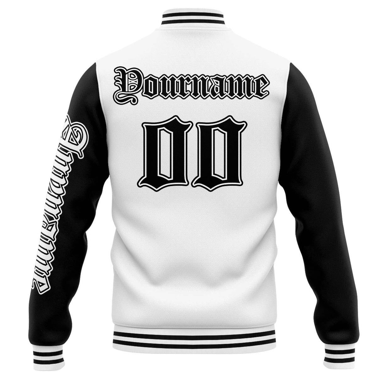 Custom Varsity Jacket Letterman jacket for Men, Women and Youth White Black enthsush