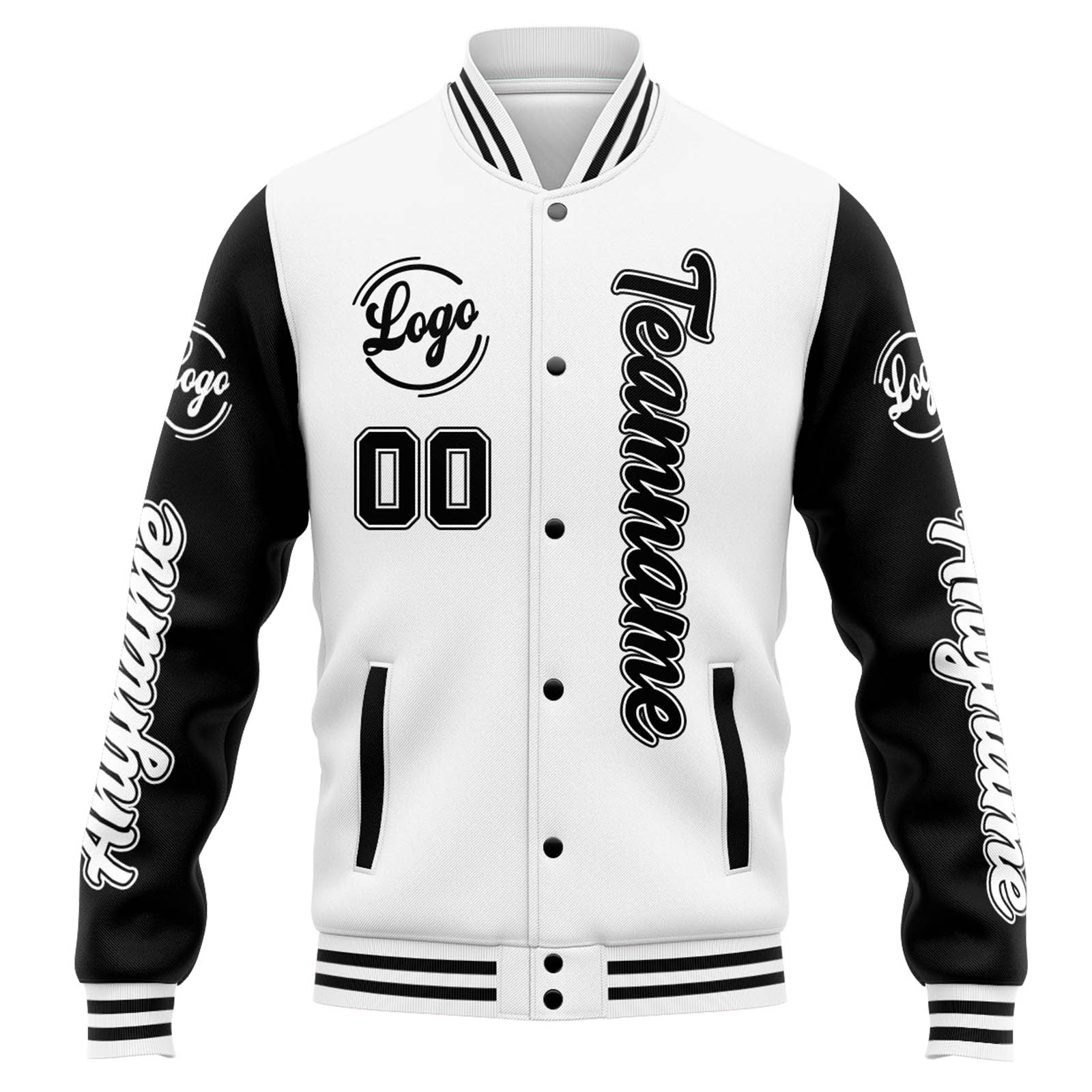 Custom Varsity Jacket Letterman jacket for Men, Women and Youth White Black enthsush