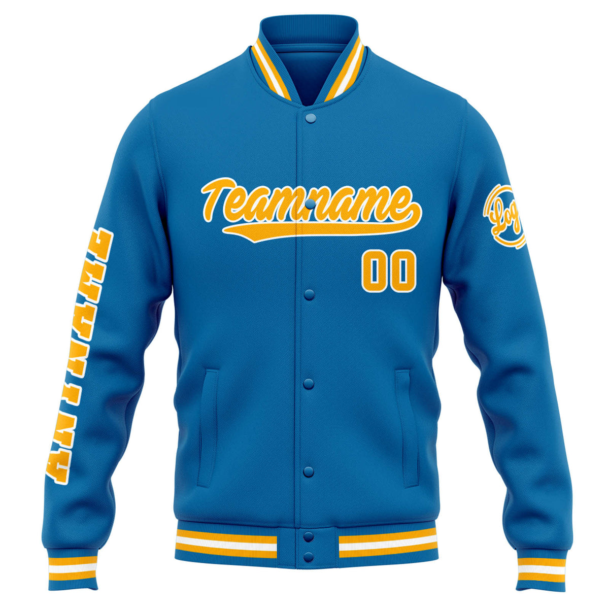 Custom Varsity Jacket Letterman jacket for Men, Women and Youth Blue Orange enthsush