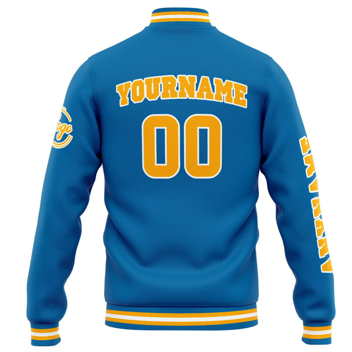 Custom Varsity Jacket Letterman jacket for Men, Women and Youth Blue Orange enthsush