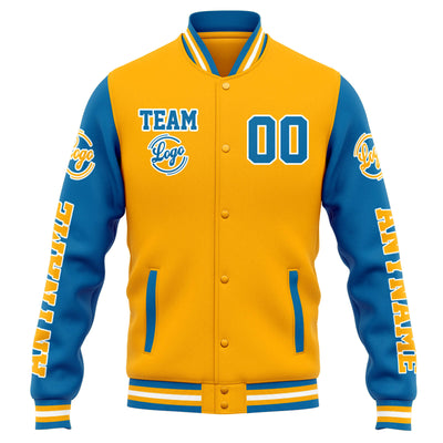 Custom Varsity Jacket Letterman jacket for Men, Women and Youth Orange Blue enthsush