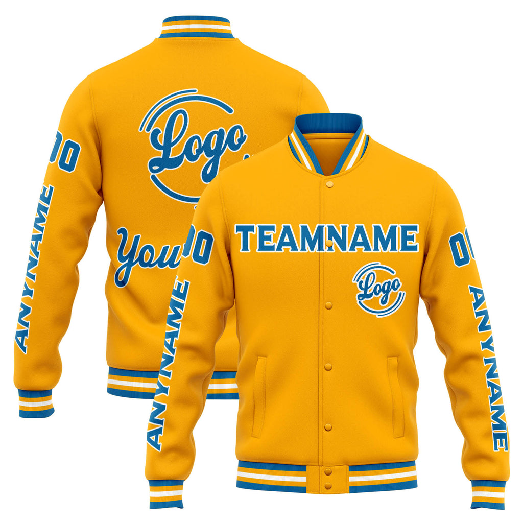 Custom Varsity Jacket Letterman jacket for Men, Women and Youth Orange Blue enthsush