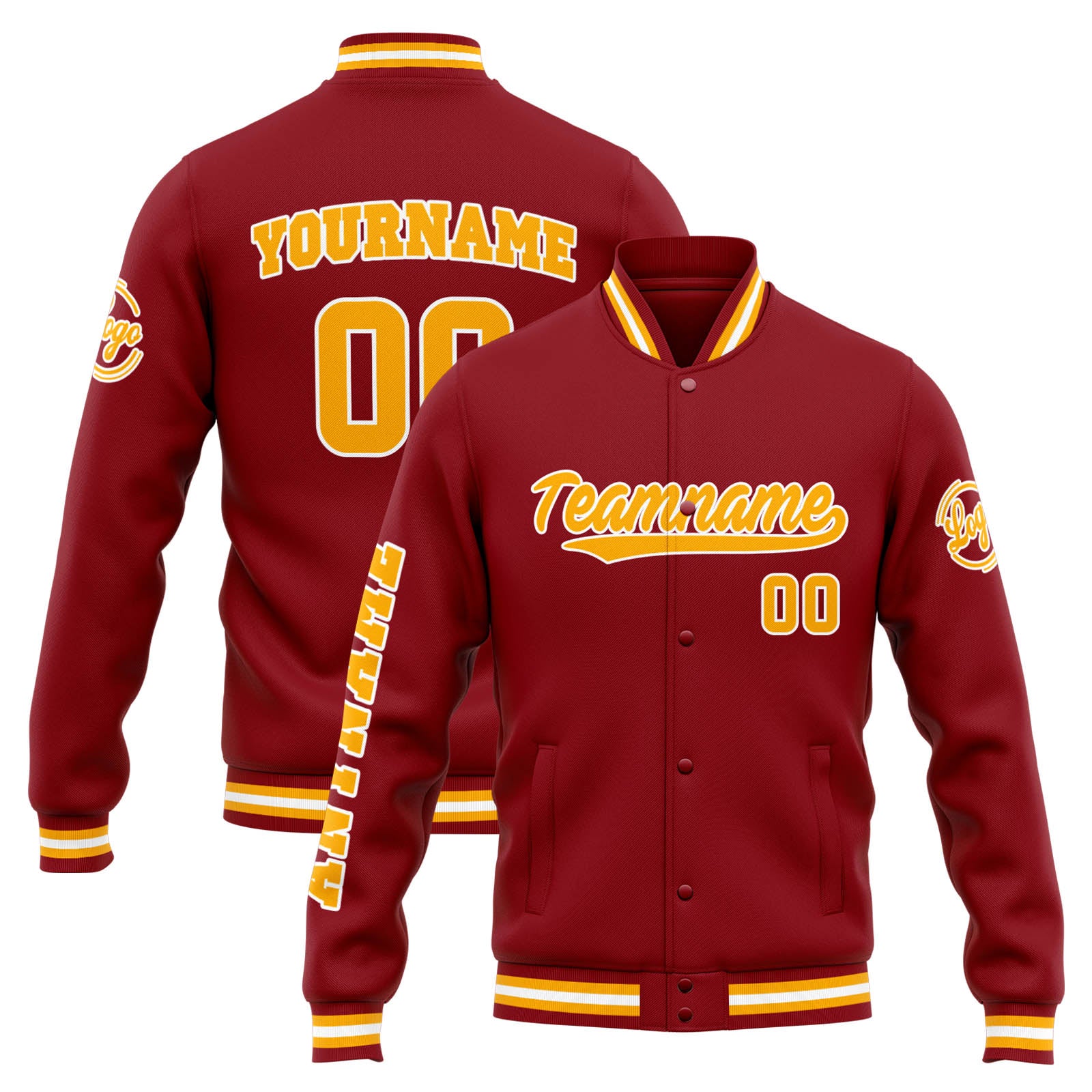 Custom Varsity Jacket Letterman jacket for Men, Women and Youth Red Orange enthsush