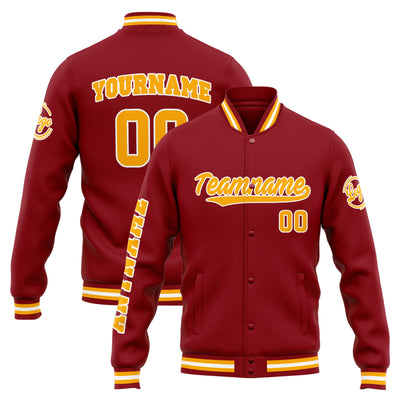 Custom Varsity Jacket Letterman jacket for Men, Women and Youth Red Orange enthsush