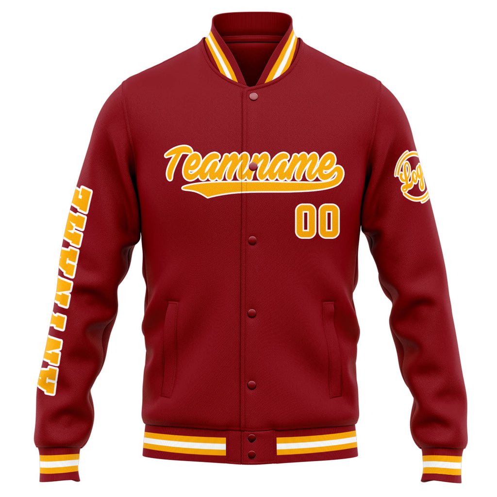 Custom Varsity Jacket Letterman jacket for Men, Women and Youth Red Orange enthsush
