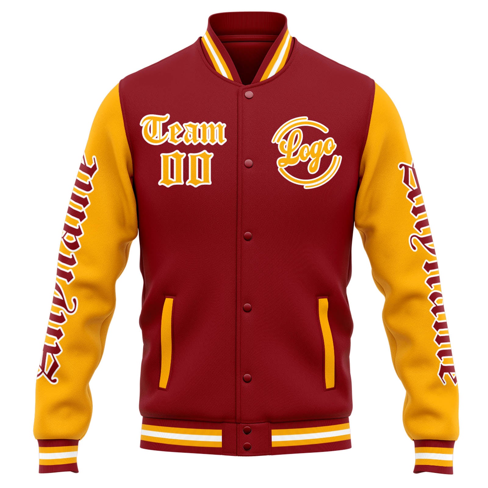 Custom Varsity Jacket Letterman jacket for Men, Women and Youth Red Orange enthsush